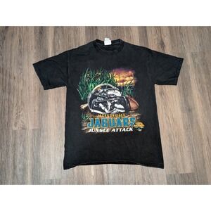 VTG Jacksonville Jaguars NFL Football Jungle Attack T Shirt Graphic Tee L‎ READ